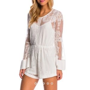 White MinkPink Lace Romper
